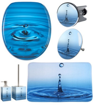 WCShop24 6-teiliges Badezimmer Set Wassertropfen