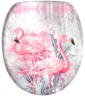 WCShop24 WC-Sitz mit Absenkautomatik Flamingo 2 - Premium Toilettendeckel direkt vom Hersteller