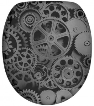 WCShop24 WC-Sitz mit Absenkautomatik Gears - Premium Toilettendeckel direkt vom Hersteller