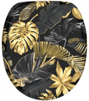 WCShop24 WC-Sitz Golden Leaves - Premium Toilettendeckel direkt vom Hersteller