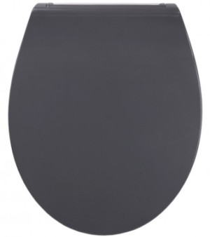 WCShop24 WC-Sitz mit Absenkautomatik Flat Grau - Premium Toilettendeckel direkt vom Hersteller