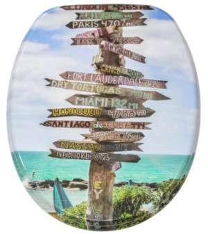 WCShop24 WC-Sitz mit Absenkautomatik Key West - Premium Toilettendeckel direkt vom Hersteller