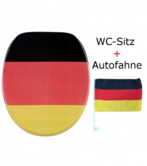 WCShop24 WC-Sitz Deutschland + Autofahne - Premium Toilettendeckel direkt vom Hersteller