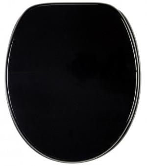 WCShop24 WC-Sitz mit Absenkautomatik Schwarz - Premium Toilettendeckel direkt vom Hersteller