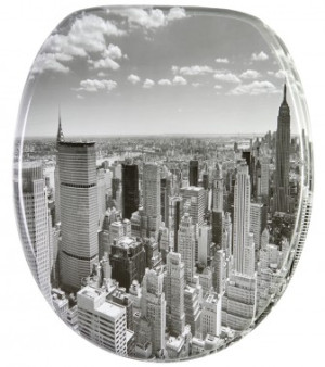 WCShop24 WC-Sitz mit Absenkautomatik Skyline New York - Premium Toilettendeckel direkt vom Hersteller