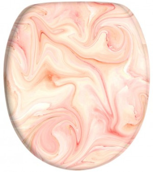 WCShop24 WC-Sitz mit Absenkautomatik Marmor Rosa - Premium Toilettendeckel direkt vom Hersteller