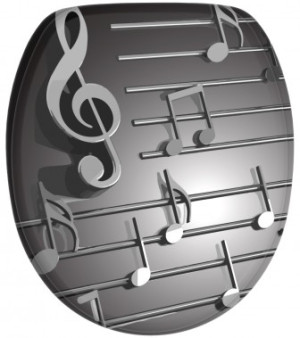 WCShop24 WC-Sitz mit Absenkautomatik Musical Notes - Premium Toilettendeckel direkt vom Hersteller