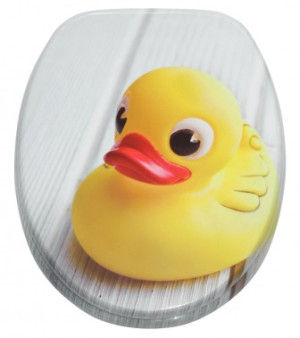 WCShop24 WC-Sitz mit Absenkautomatik Quietscheente - Premium Toilettendeckel direkt vom Hersteller