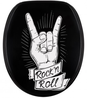WCShop24 WC-Sitz mit Absenkautomatik Rock ’n’ Roll - Premium Toilettendeckel direkt vom Hersteller