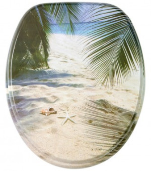 WCShop24 WC-Sitz mit Absenkautomatik Beach - Premium Toilettendeckel direkt vom Hersteller