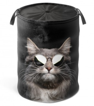 WCShop24 Wäschekorb Cool Cat