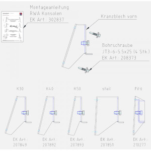 LAMILUX Ersatzteilset Kranzbleche für CO2 Rauchlift F100