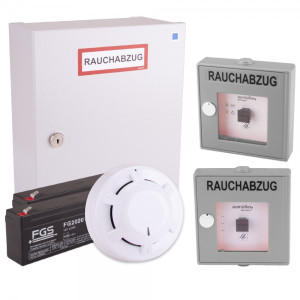 RWA-Treppenhaus-Set Aumüller RWA-Zentrale EMB7300 2,5 A inkl. 2 Taster grau, ...