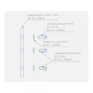 LAMILUX Adapterplatte für JM-DC2 an Beschlagsblech
