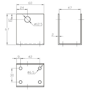 K+G Motorkonsole MK 47-1: 47mm Innenbreite, Typ 1