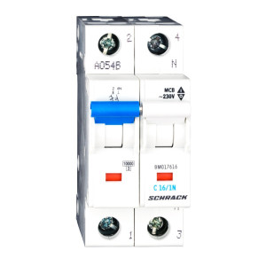 SCHRACK Sicherungsautomat, Kennlinie C, 16A, 1+N, 10kA - BM017616--