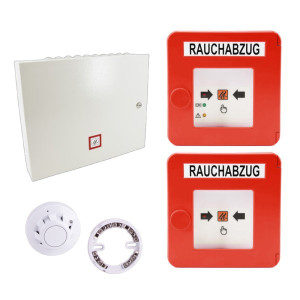 RWA-Treppenhaus-Set K+G RWA-Zentrale RWZ T201 inkl. 2 Taster rot, Rauchmelder