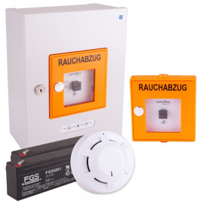 RWA-Treppenhaus-Set Aumüller RWA-Zentrale EMB7300 2,5 A inkl. Taster orange, ...