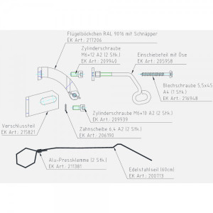 LAMILUX Ersatzteilset Dachein-/-ausstieg – Verriegelung