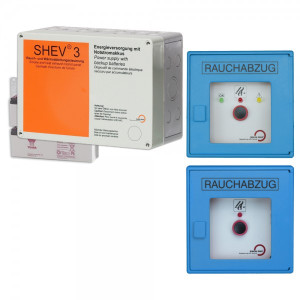 RWA-Treppenhaus-Set SIMON PROtec Kompaktzentrale SHEV 3A inkl. 2 Taster blau