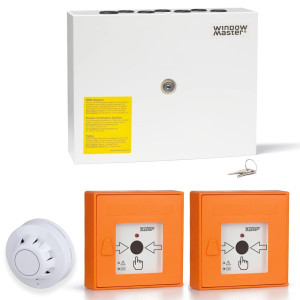 RWA-Treppenhaus-Set WindowMaster WSC 104 inkl. 2 Taster orange, Rauchmelder