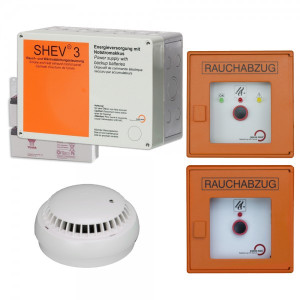 RWA-Treppenhaus-Set SIMON PROtec Kompaktzentrale SHEV 3A inkl. 2 Taster orang...