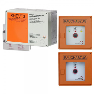 RWA-Treppenhaus-Set SIMON PROtec Kompaktzentrale SHEV 3A inkl. 2 Taster orange