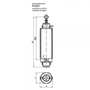 K+G Pneumatikzylinder PUDV 80/20-xxxx-8-12/6