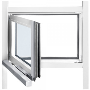Drehfenster-Tandem-Set GEZE RWA 105 NT 150mm weiß incl. Abdeckung, Stange und...