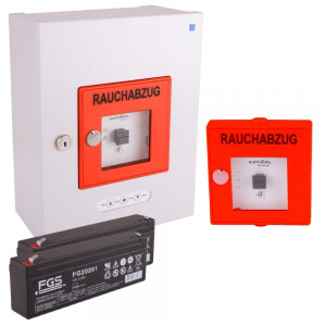 RWA-Treppenhaus-Set Aumüller RWA-Zentrale EMB7300 2,5 A inkl. Taster rot, zus...