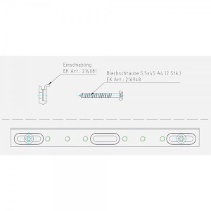 LAMILUX Einschiebling RAL 9016 mit 2 Blechschrauben