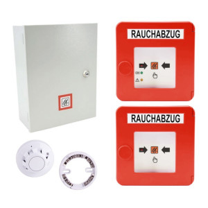 RWA-Treppenhaus-Set K+G RWA-Zentrale RWZ T101 inkl. 2 Taster rot, Rauchmelder