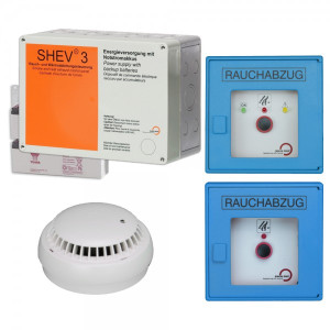 RWA-Treppenhaus-Set SIMON PROtec Kompaktzentrale SHEV 3A inkl. 2 Taster blau,...