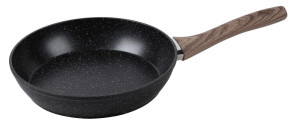 Alu Pfanne 24cm Crispy Natura Wood Schwarz / Weiß / Braun | Schwarz, Weiß, Braun