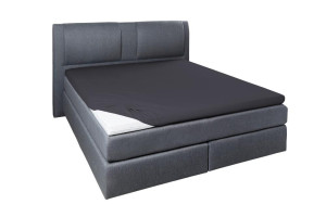 Spannbetttuch für Topper ca. 190x200 cm anthrazit Elastan-Jersey | 1