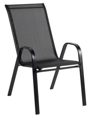 Garten-Stuhl stapelbar 1 Stück Schwarz