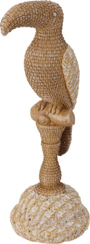 TUKAN Deko-Figur auf Stand Rattan ca. 38 x 15 x 12 cm Hellbraun | 1