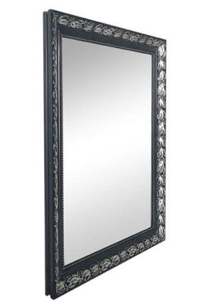 Wandspiegel ca. 55x70cm Schwarz / Silber