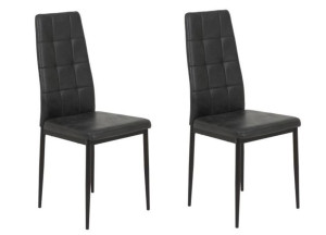 Esszimmerstuhl 2er Set Metallgestell schwarz Vintage Anthrazit | 1