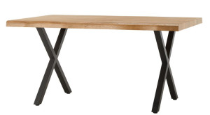Esstisch ca. 90x160 cm Eiche / X-Gestell schwarz