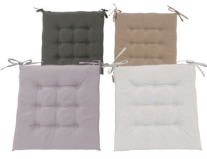 Sitzkissen OUTDOOR garngefärbt 2er Set ca. 40x40x3 cm Anthrazit / Grau / Hellgrau / Taupe