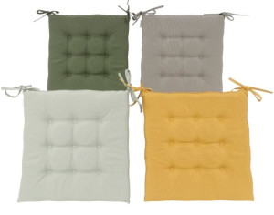 Sitzkissen OUTDOOR garngefärbt 2er Set ca.40x40x3 cm senfgelb, grün, mint, stone