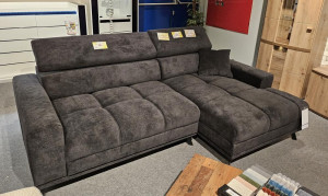 Ecksofa MALTE rechts inkl. elektrische Sitzverstellung und verstellbare Kopfteile Dunkelgrau | 1