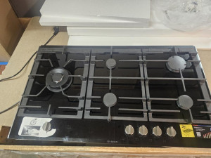 Neumarkt Abverkauf Einbaugaskochfeld / Kochfeld Bosch Glaskeramik Schwarz PRS9A6D70D