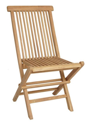 Gartenstühle 2er Set klappbar Natur Teakholz