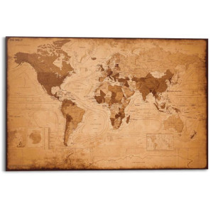 Wandbild WELTKARTE antik optik Deco Panel ca. 60x90cm DPN23290 | 1