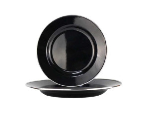 Camping-Teller MICHELINO Set 1 Stück 2-tlg. ca. 25 x 3 cm Schwarz | 1