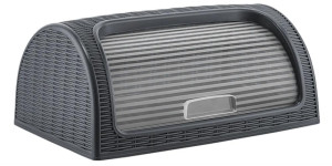 Brotkasten MICHELINO ca. 42 x 27 x 18 cm mit Rolldeckel Plastik Anthrazit | 1