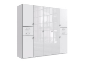 Drehtürenschrank 7-türig inkl. 3 Glastüren und 4 Schubladen DANZIG von Wimex Weiß / Glas Weiß | 1
