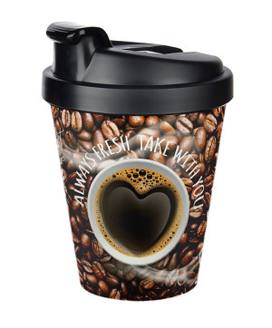 Kaffeebecher ToGo MICHELINO ca. 440 ml 1 Stück mit Deckel Mehrfarbig | 1